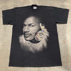 VTG Michael Jordan 6 Rings Shirt Pro Club 3XL Tall USA Made Black Y2K Asap Rocky